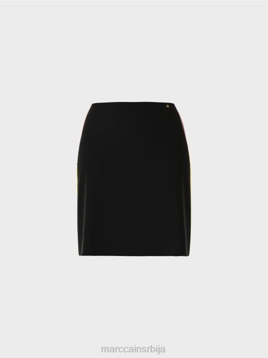 мини сукња са пругама које блокирају боје Marc Cain D688475 црн одећу