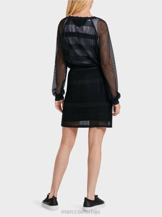 елегантна мини сукња са шифоном Marc Cain D688476 поноћно плава одећу