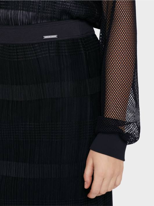 елегантна мини сукња са шифоном Marc Cain D688476 поноћно плава одећу