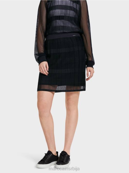 елегантна мини сукња са шифоном Marc Cain D688476 поноћно плава одећу