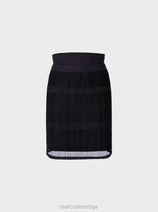 елегантна мини сукња са шифоном Marc Cain D688476 поноћно плава одећу