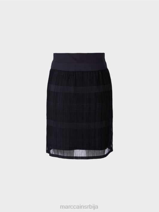 елегантна мини сукња са шифоном Marc Cain D688476 поноћно плава одећу