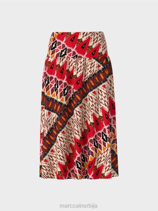 сукња са штампом Marc Cain D688478 Бордо одећу