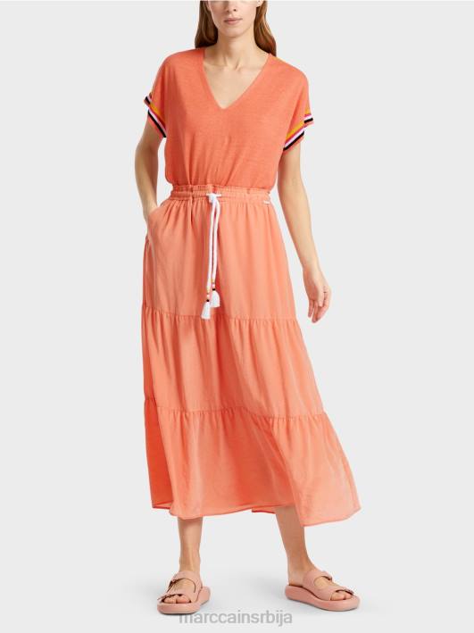 волан сукња са гајтаном Marc Cain D688480 светла теракота одећу