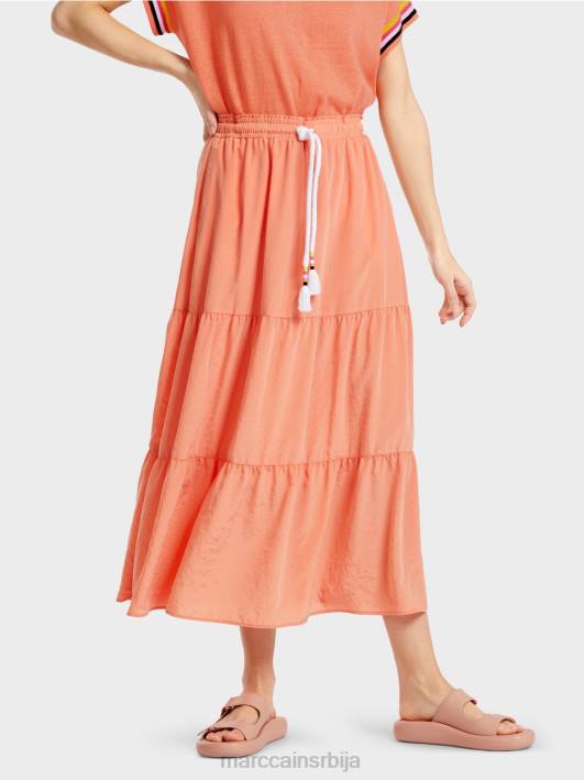 волан сукња са гајтаном Marc Cain D688480 светла теракота одећу