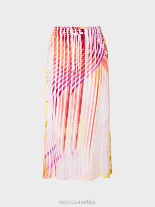 шарена сукња у пругастој шари Marc Cain D688481 лагана лимеада одећу