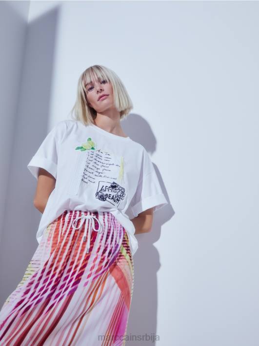 шарена сукња у пругастој шари Marc Cain D688481 лагана лимеада одећу