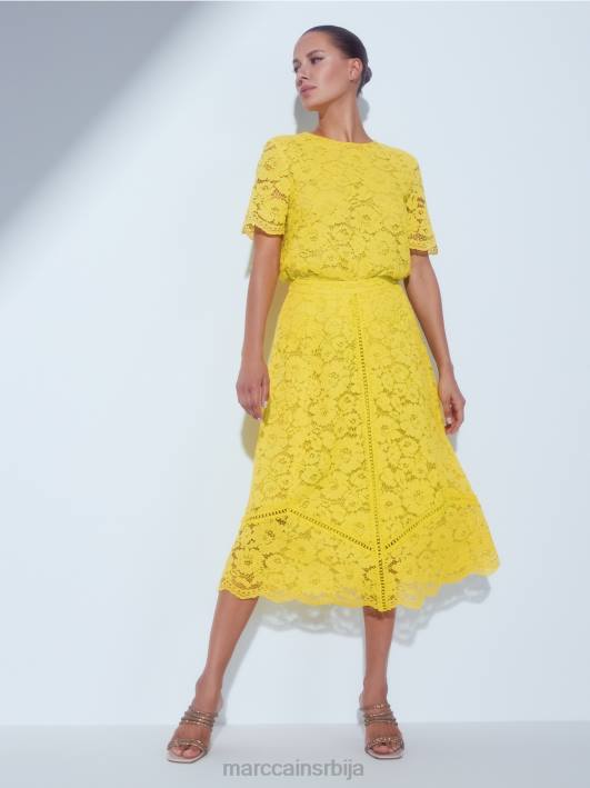 сукња од чипке Marc Cain D688484 лимун зелена одећу