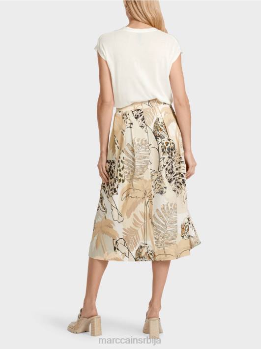 широка сукња са колаж принтом Marc Cain D688486 дубок песак одећу