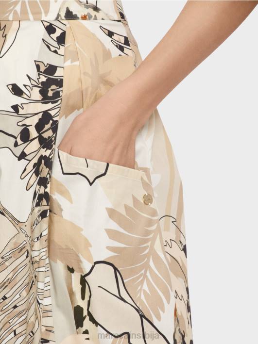 широка сукња са колаж принтом Marc Cain D688486 дубок песак одећу