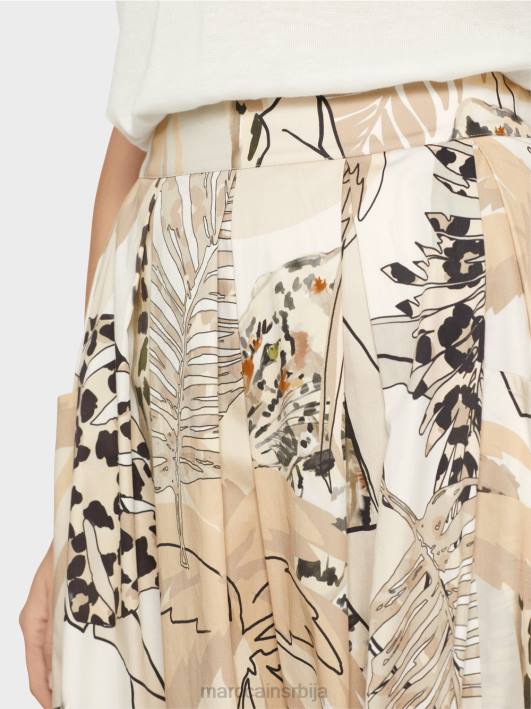 широка сукња са колаж принтом Marc Cain D688486 дубок песак одећу