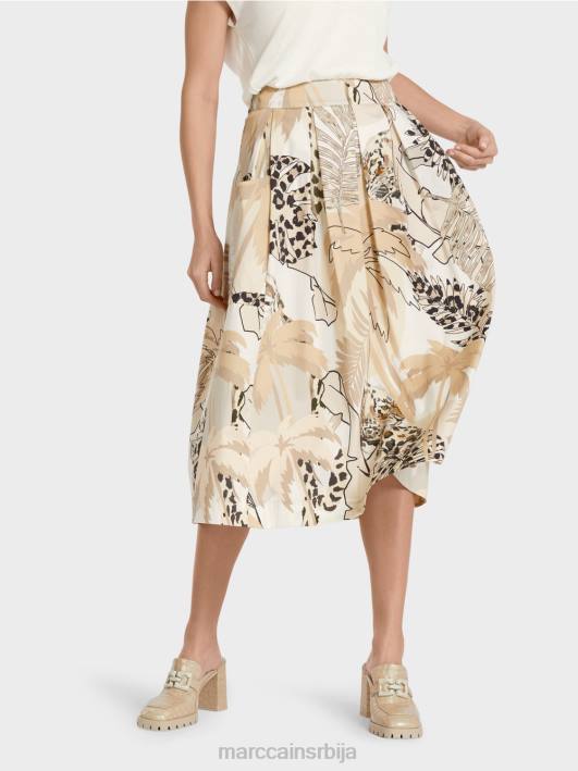 широка сукња са колаж принтом Marc Cain D688486 дубок песак одећу