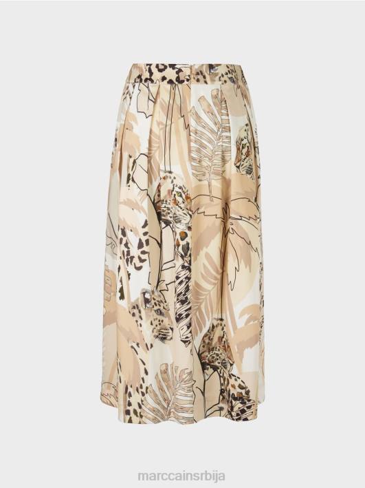 широка сукња са колаж принтом Marc Cain D688486 дубок песак одећу