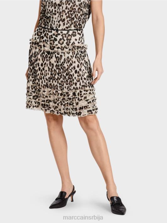 мини сукња са наборима Marc Cain D688488 црн одећу