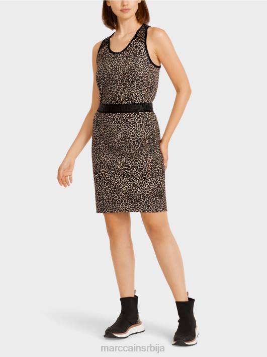 кратка сукња са леопард принтом Marc Cain D688496 крема у праху одећу