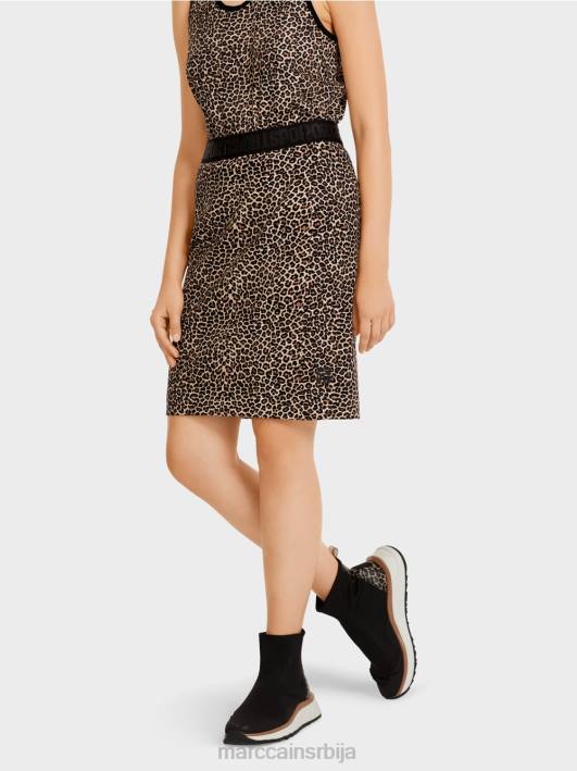 кратка сукња са леопард принтом Marc Cain D688496 крема у праху одећу