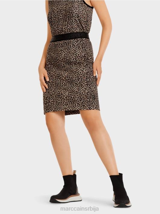 кратка сукња са леопард принтом Marc Cain D688496 крема у праху одећу