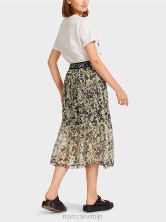 вишеслојна сукња од вискозног крепа Marc Cain D688498 мекани светларник одећу