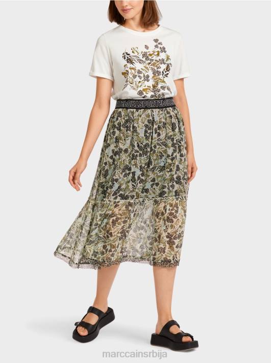 вишеслојна сукња од вискозног крепа Marc Cain D688498 мекани светларник одећу