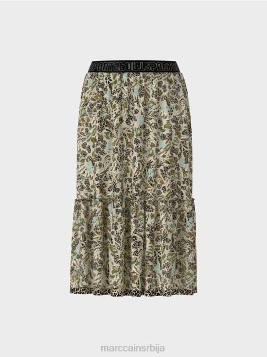 вишеслојна сукња од вискозног крепа Marc Cain D688498 мекани светларник одећу