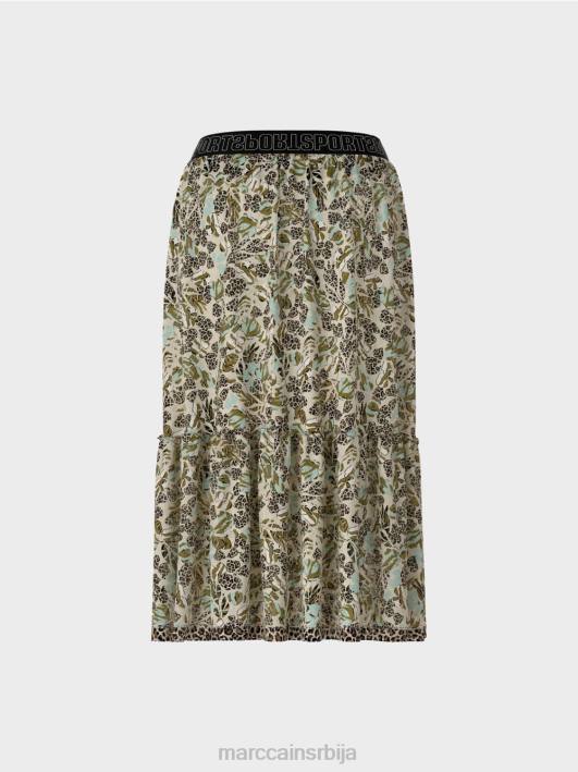 вишеслојна сукња од вискозног крепа Marc Cain D688498 мекани светларник одећу