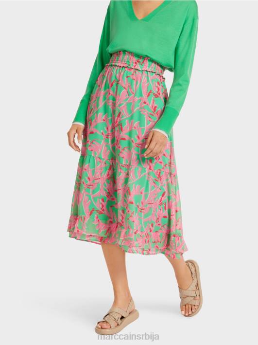 флоунце сукња са цветним узорком Marc Cain D688499 светли жад одећу