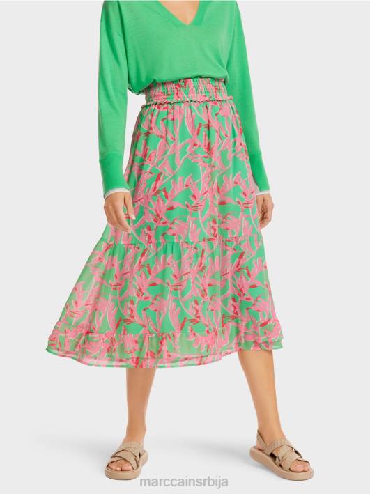 флоунце сукња са цветним узорком Marc Cain D688499 светли жад одећу