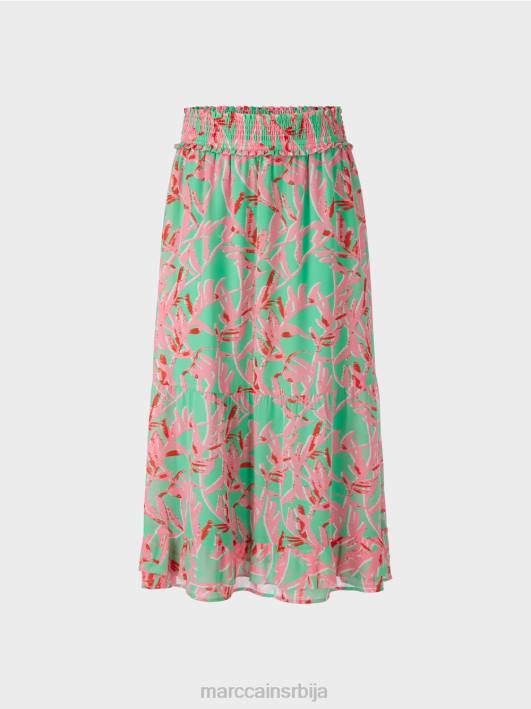 флоунце сукња са цветним узорком Marc Cain D688499 светли жад одећу