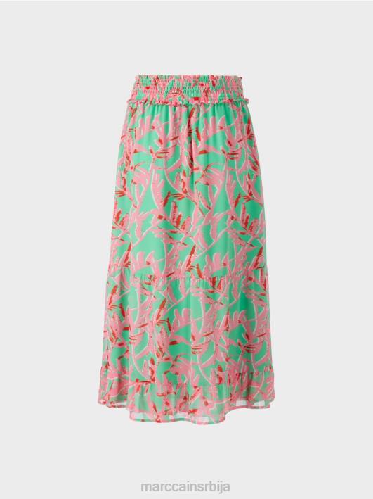 флоунце сукња са цветним узорком Marc Cain D688499 светли жад одећу