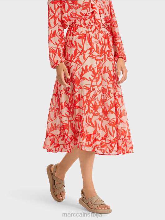 флоунце сукња са цветним узорком Marc Cain D688500 јарки тен одећу