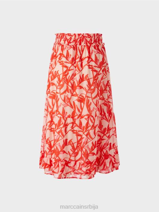 флоунце сукња са цветним узорком Marc Cain D688500 јарки тен одећу