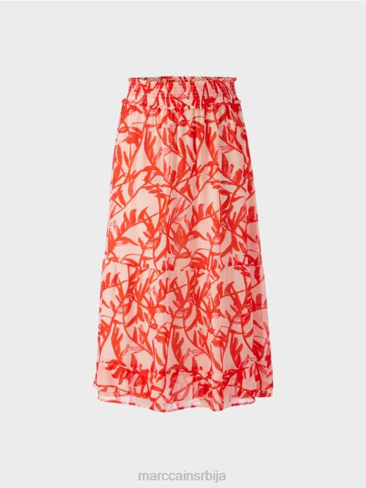 флоунце сукња са цветним узорком Marc Cain D688500 јарки тен одећу