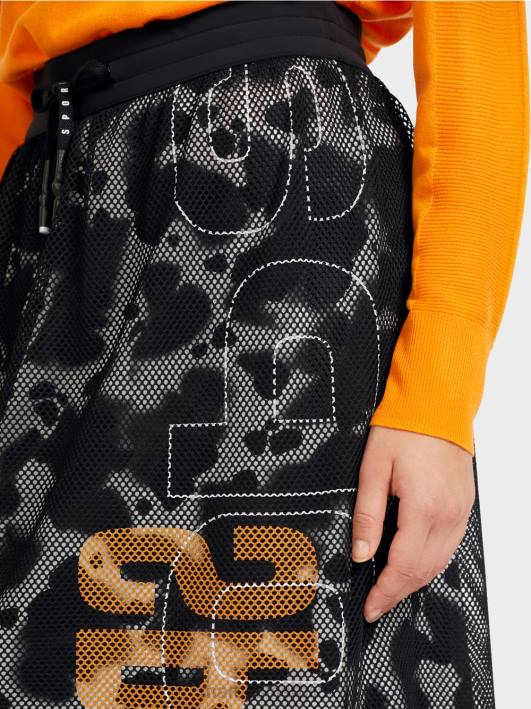 мрежаста сукња са штампаном поставом Marc Cain D688501 црн одећу