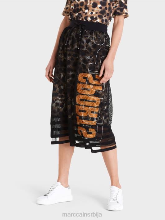 мрежаста сукња са штампаном поставом Marc Cain D688503 лагана кафа одећу