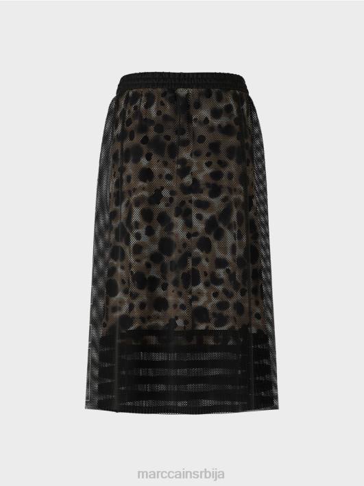 мрежаста сукња са штампаном поставом Marc Cain D688503 лагана кафа одећу