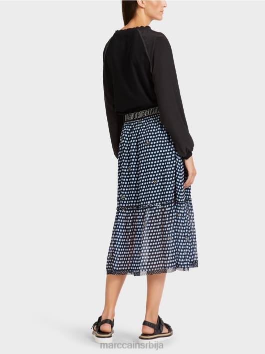 широка сукња на точкице од вискозе Marc Cain D688505 црн одећу