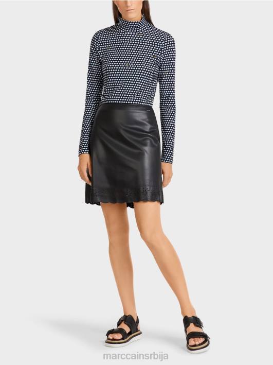 проширена мини сукња од вештачке коже Marc Cain D688506 црн одећу