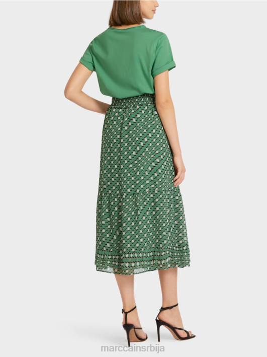 штампана сукња од волана Marc Cain D688509 маховина зелена одећу