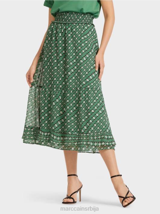 штампана сукња од волана Marc Cain D688509 маховина зелена одећу