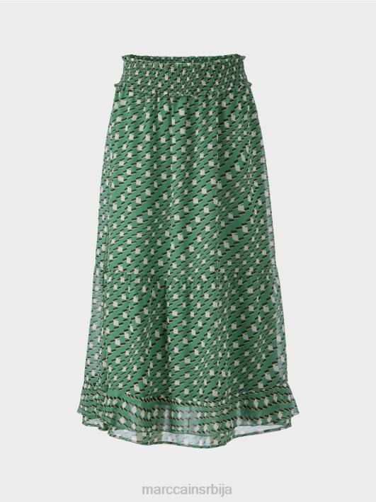 штампана сукња од волана Marc Cain D688509 маховина зелена одећу