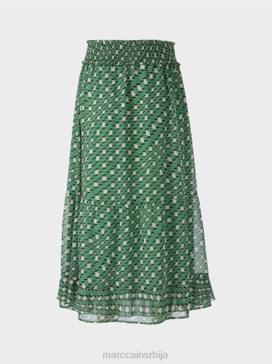 штампана сукња од волана Marc Cain D688509 маховина зелена одећу