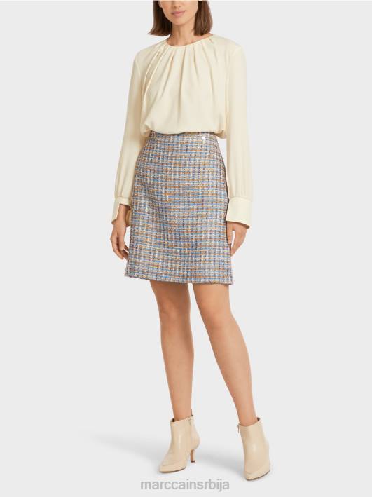 мини сукња од памука Marc Cain D688513 атмосферско плаво одећу