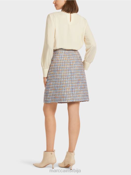 мини сукња од памука Marc Cain D688513 атмосферско плаво одећу