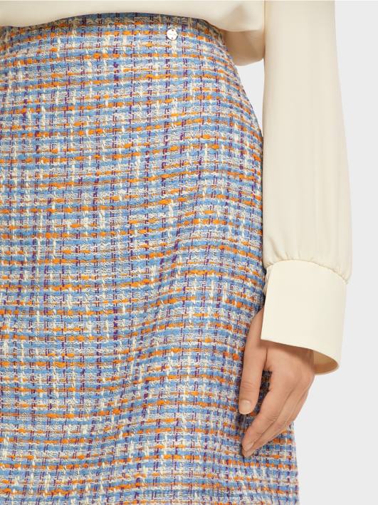 мини сукња од памука Marc Cain D688513 атмосферско плаво одећу