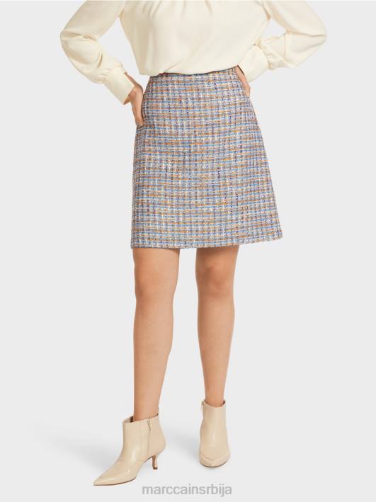 мини сукња од памука Marc Cain D688513 атмосферско плаво одећу