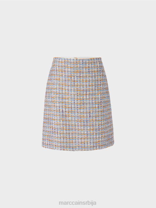 мини сукња од памука Marc Cain D688513 атмосферско плаво одећу