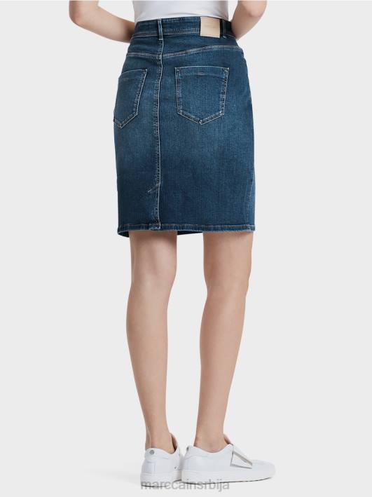 оловка сукња од тексаса Marc Cain D688519 тамноплави тексас одећу