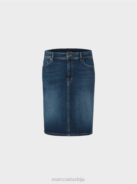 оловка сукња од тексаса Marc Cain D688519 тамноплави тексас одећу