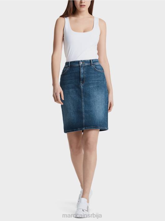 оловка сукња од тексаса Marc Cain D688519 тамноплави тексас одећу