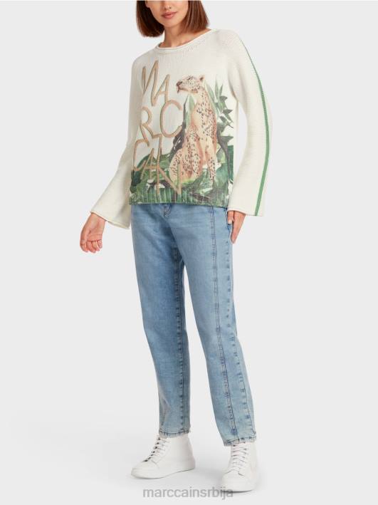 леопард џемпер 100% произведен у Немачкој Marc Cain D6881199 маховина зелена одећу